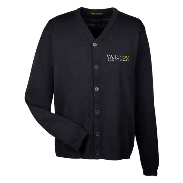 Embroidered Unisex V-Neck Button Cardigan Sweater  Thumbnail