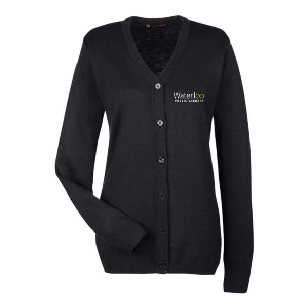Embroidered Women's V-Neck Button Cardigan Sweater  Thumbnail